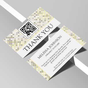 Modern Yellow & Gray Geometric Business Thank You Enclosure Card