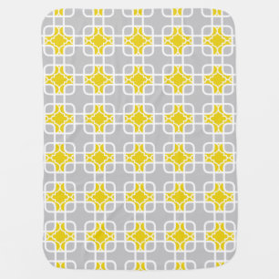 Modern Yellow & Gray Geometric Pattern Baby Blanket