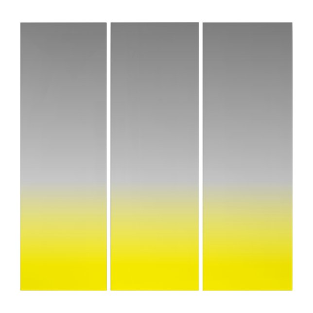 modern yellow gray  ombré -minimalist triptych (Front)