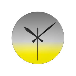 modern yellow gray  ombré round clock