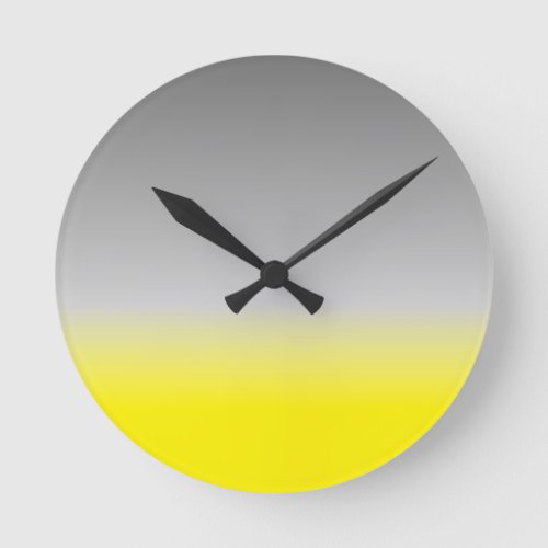 modern yellow gray  ombr round clock