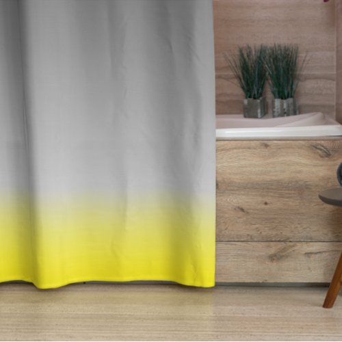 modern yellow gray  ombr shower curtain