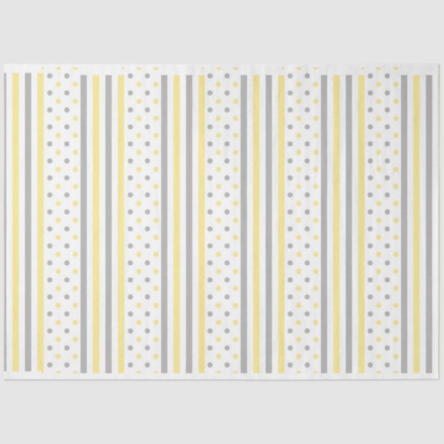 Modern yellow gray stripes  tissue paper (Front)