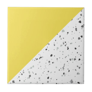 Modern Yellow Gray Terrazzo Ceramic Tile