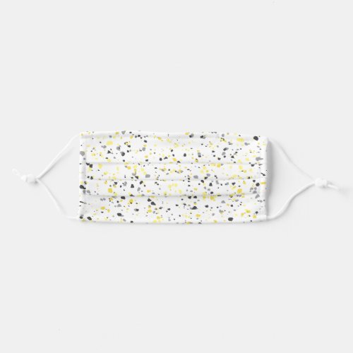 Modern Yellow Gray Terrazzo Geometric Pattern Adult Cloth Face Mask