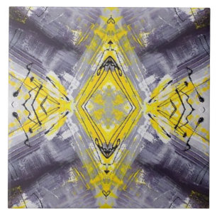 Modern Yellow Gray Trendy Pattern Ceramic Tile