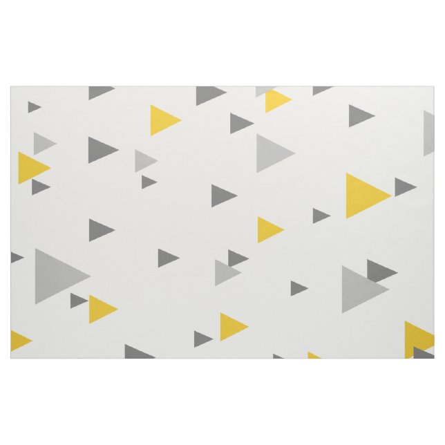 Modern Yellow & Gray triangles Geometric Pattern Fabric (Fat Quarter)