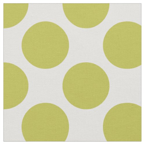 Modern Yellow Green and White Large Polka Dots Fabric