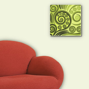 Modern Yellow-Green Fern Leaf Curl Canvas Print