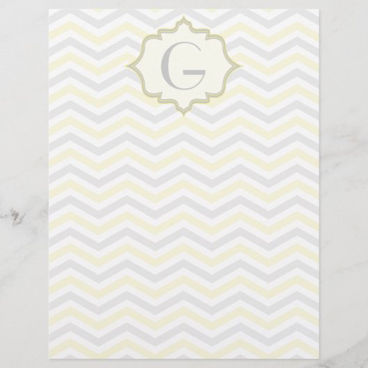 Modern yellow, grey, ivory chevron pattern custom (Front)