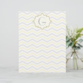 Modern yellow, grey, ivory chevron pattern custom (Standing Front)
