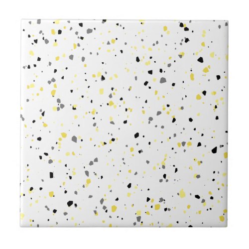 Modern Yellow Grey Terrazzo Ceramic Tile
