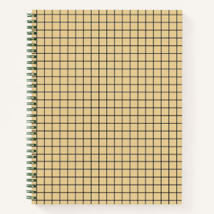 Modern Yellow Grid College Ruled Notebook