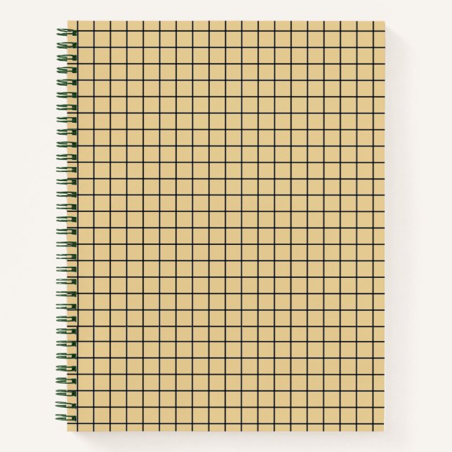 Modern Yellow Grid College Ruled Notebook (Front)