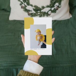 Modern Yellow Happy Holidays Photo