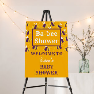 Modern Yellow honeycomb bumble bee baby shower Foam Board