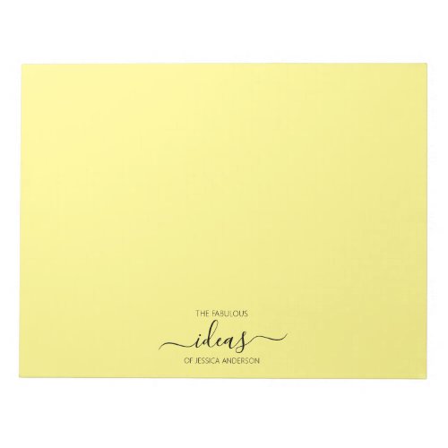 Modern yellow ideas name paper pad