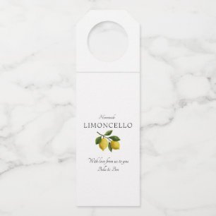 Modern Yellow Lemon Event Wedding Limoncello Bottle Hanger Tag