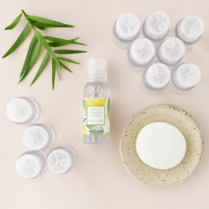 Modern Yellow Lemons Green Leaves Wedding Hand Sanitizer