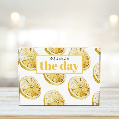 Modern Yellow Lemons Pattern  Squeeze The Day Photo Block