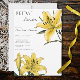 Modern Yellow Lilies Bridal Shower Invitation