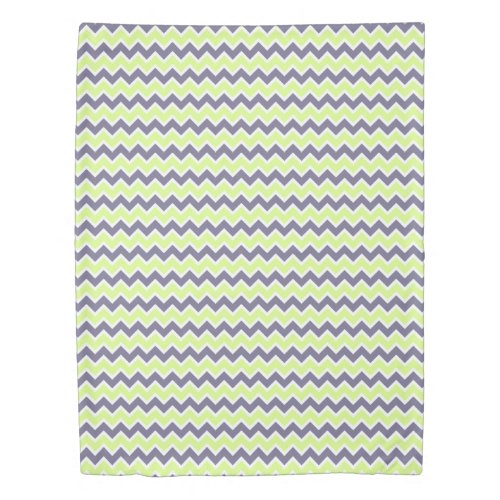 Modern Yellow Lime Dark Gray Chevron Duvet Cover