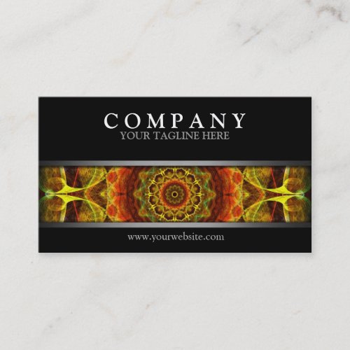 Modern Yellow Mandala Business Card