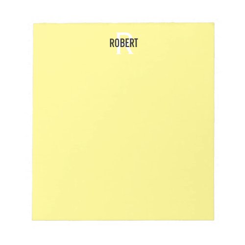 Modern yellow monogram name notepad