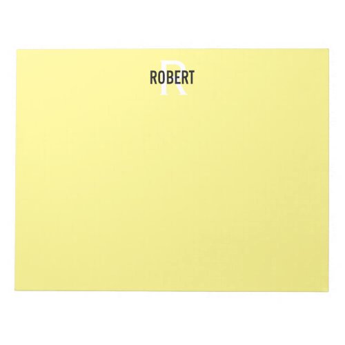 Modern yellow monogram name notepad