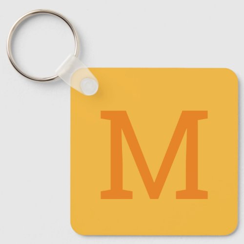 Modern Yellow Monogram Personalized Keychain