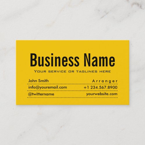 Modern Yellow Music Arranger Business Card