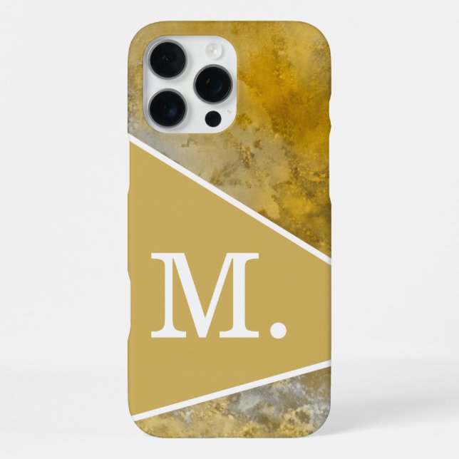 Modern Yellow Mustard Monogram Iphone Case (Back)