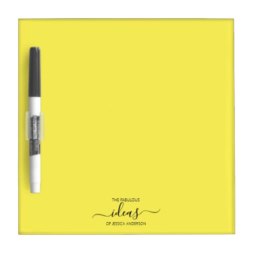 Modern yellow name dry erase board