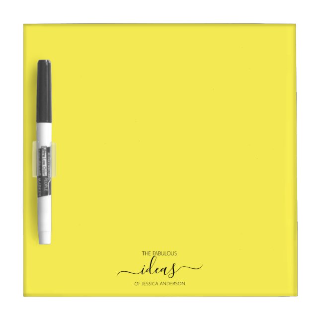 Modern yellow name dry erase board (Front)