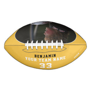 Modern Yellow Name Number Team Photo Football