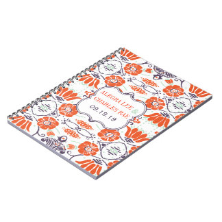 Modern Yellow Orange Aqua Mint Guest Book
