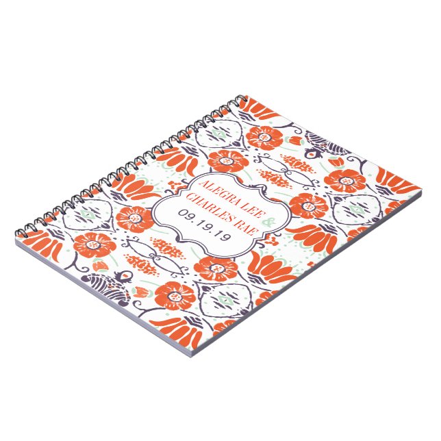 Modern Yellow Orange Aqua Mint Guest Book (Left Side)