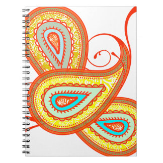 Modern Yellow Orange Aqua Mint Paisley Gifts Notebook