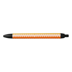 Modern Yellow, Orange & White Zig Zag Pattern Pen