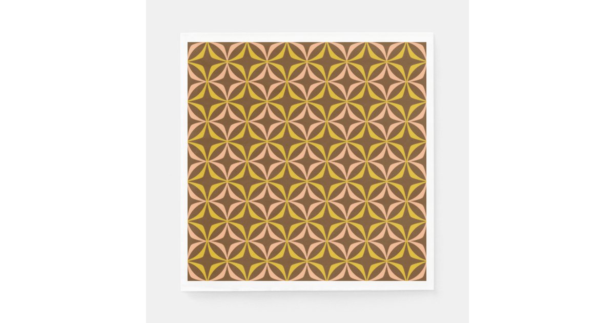 Modern Yellow Pattern Retro Typography Wedding Napkins | Zazzle