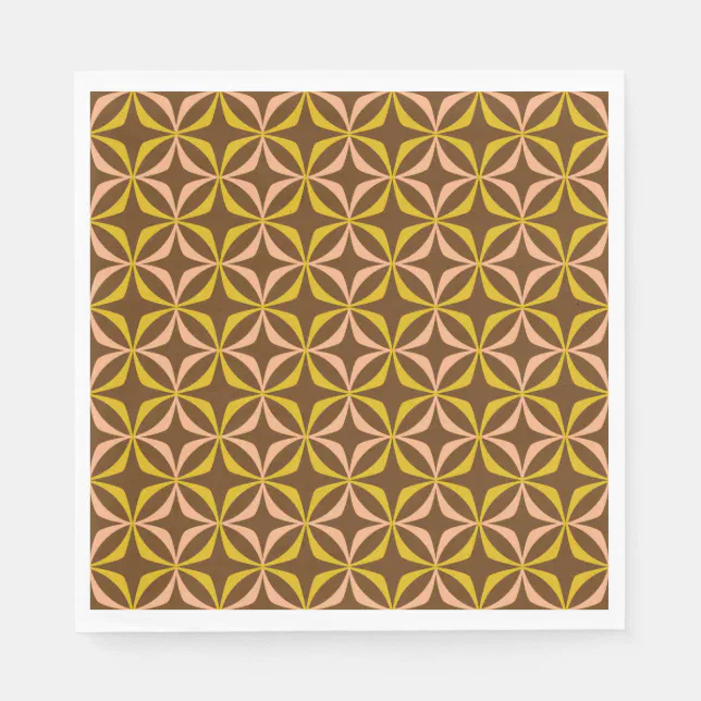 Modern Yellow Pattern Retro Typography Wedding Napkins | Zazzle