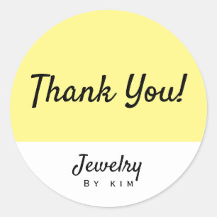 Modern Yellow Personal Brand Jewelry Classic Round Sticker