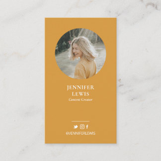 Modern Yellow Photo Social Media Business Card