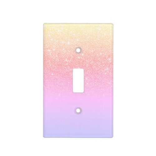 Modern yellow pink glitter ombre blue gradient light switch cover
