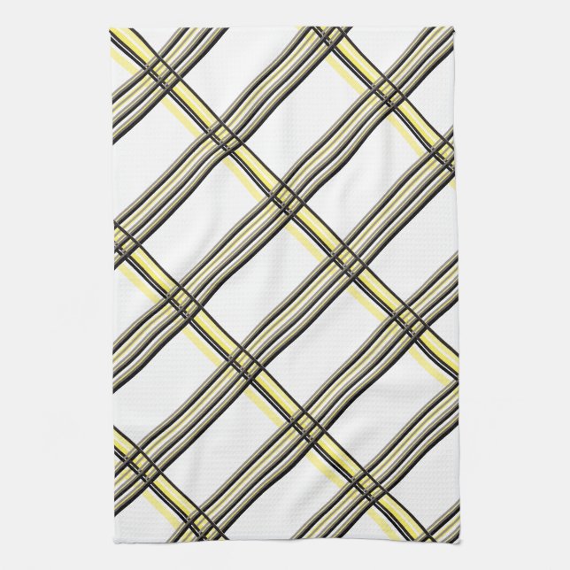 Modern Yellow Plaid Towel (Vertical)