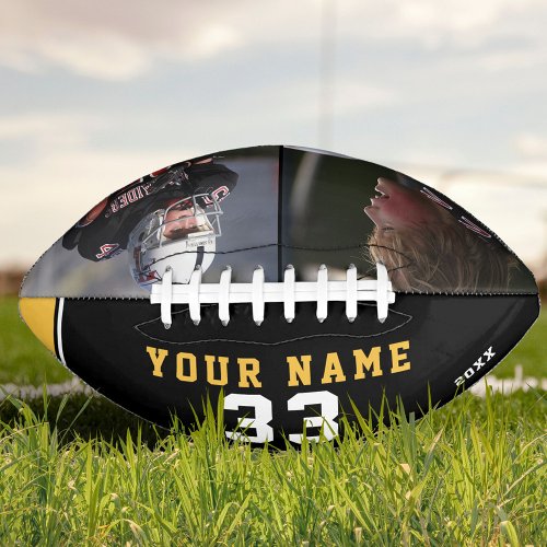 Modern Yellow Player Name Number 2 Photo Collage  Football