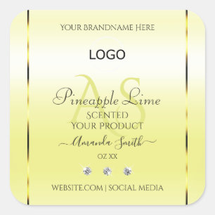 Modern Yellow Product Labels Jewels Monogram Logo