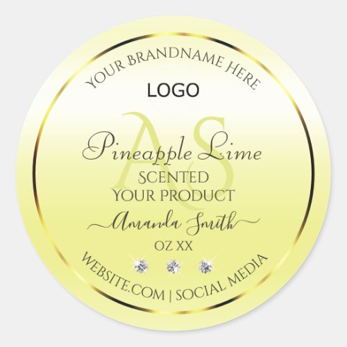 Modern Yellow Product Labels Jewels Monogram Logo