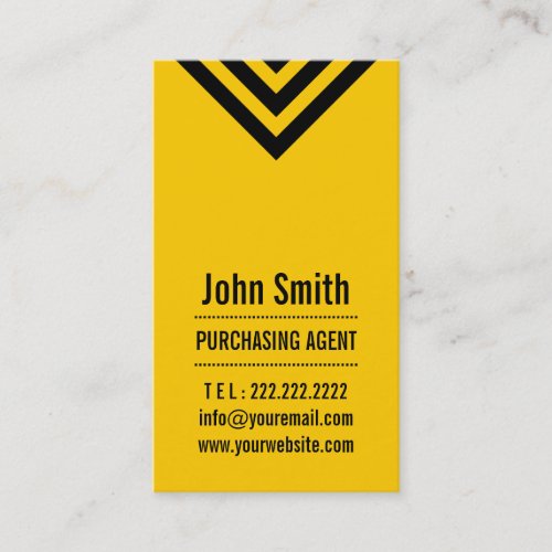 Modern Yellow Purchasing Agent Business Card