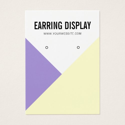 Modern yellow purple color block earring display